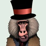 A baboon wearing a top hat. (1).webp